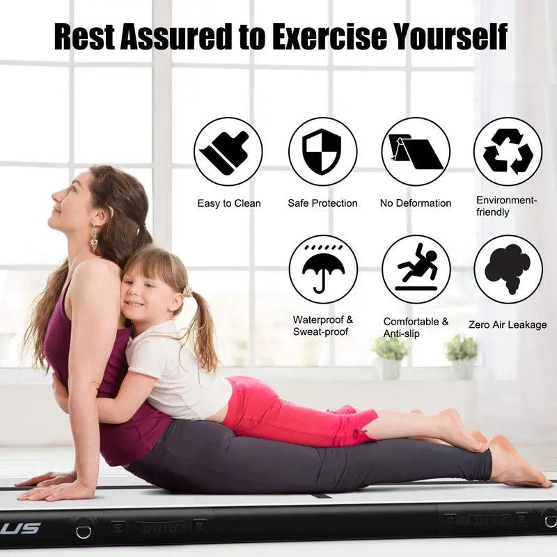 10-Foot Inflatable Gymnastics Air Mat for Home or Studio Use