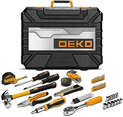 DEKOPRO 228-Piece Auto Repair Tool Set with Socket Wrenches, Plastics Toolbox Storage Case