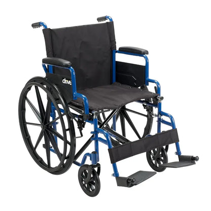Drive Medical Blue Streak Folding Wheelchair  Ultra-Lightweight, Portable Mobility Solution