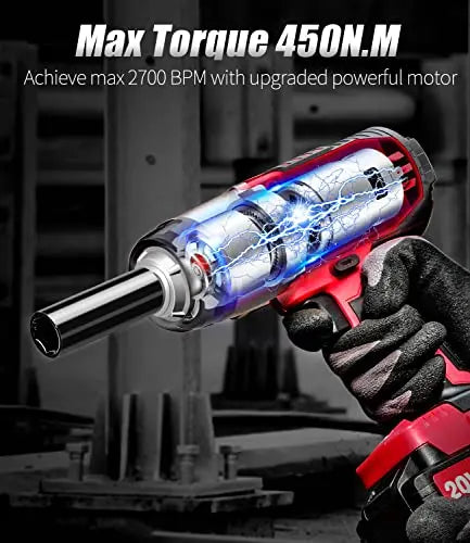 AVID POWER Cordless Impact Wrench, 1/2 Impact Gun with 3A Li-ion Battery