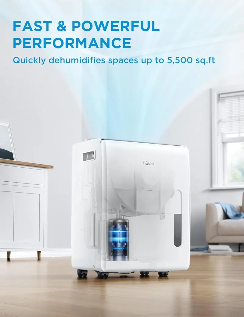 Energy StarCertified 50-Pint Dehumidifier  Efficient 4,500 Sq. Ft. Coverage for Basements, Bathrooms & Large Rooms