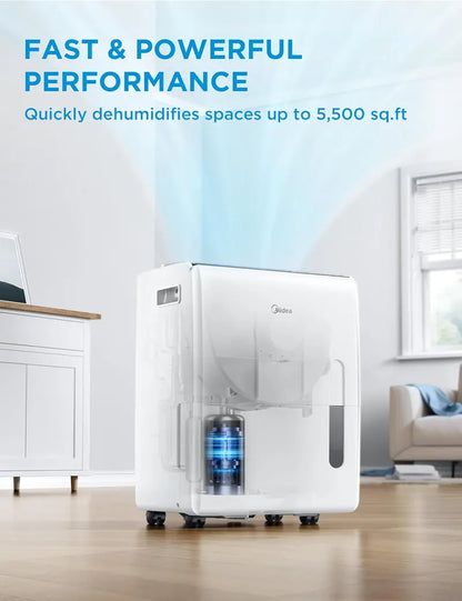Energy StarCertified 50-Pint Dehumidifier  Efficient 4,500 Sq. Ft. Coverage for Basements, Bathrooms & Large Rooms