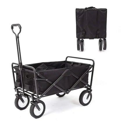 220-Pound Capacity Folding Utility Wagon Cart for Camping, Gardening & Outdoor Use (Black)