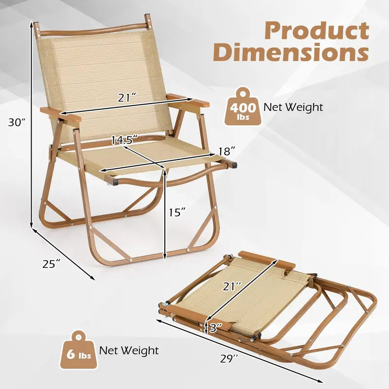 Durable Aluminum Beach Chair Designed for Stability and 400-Pound Load Capacity