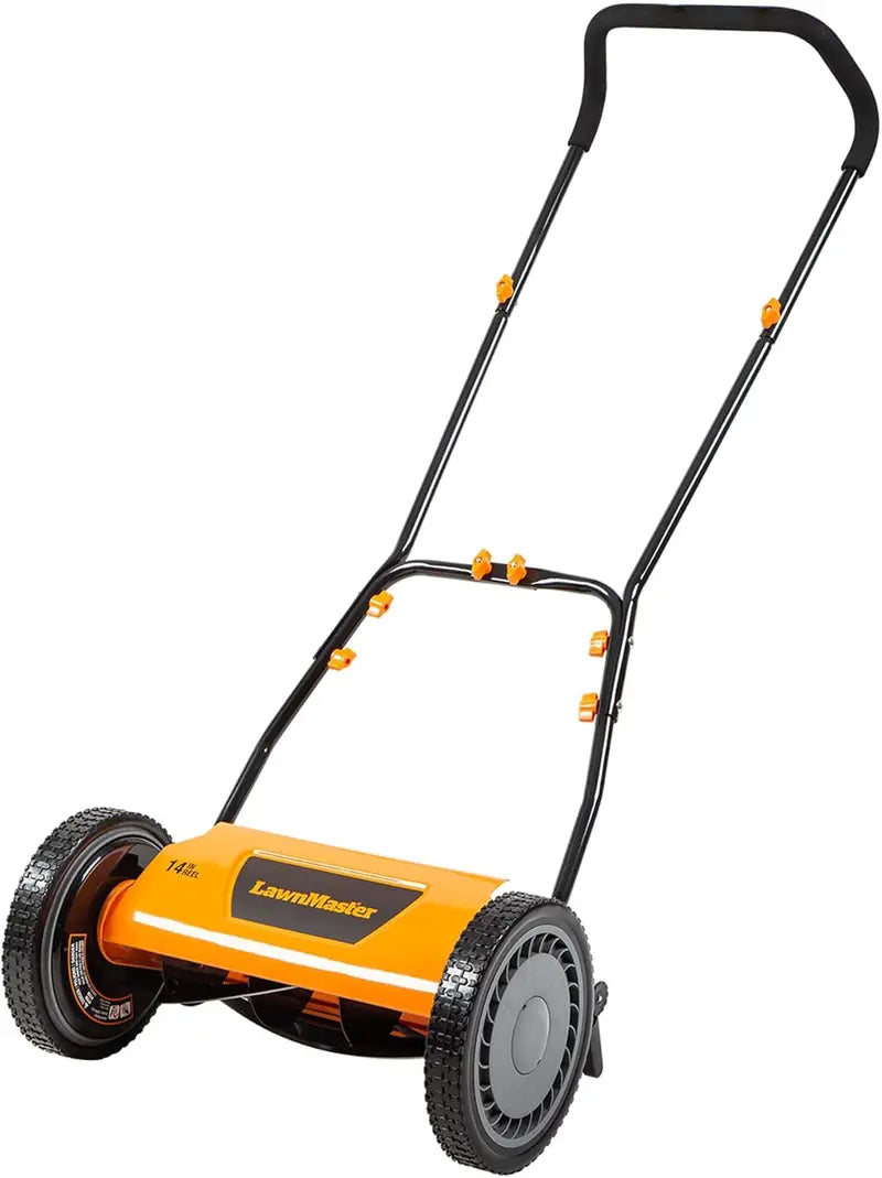 LawnMaster 18-Inch 5-Blade Push Reel Lawn Mower  Eco-Friendly, Quiet, Manual Grass Cutter for Small Yards