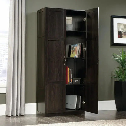 White Freestanding Pantry Cabinet with Adjustable Shelves