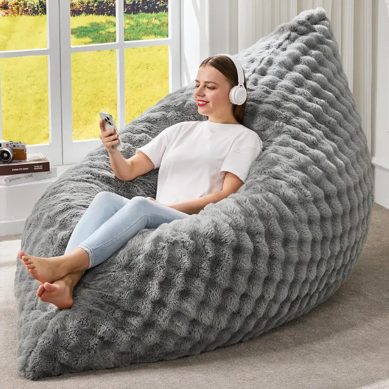 Hobestluk 3-in-1 Convertible Bean Bag  Floor Cushion, Lounger, or Seating Sofa