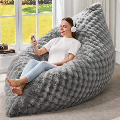 Hobestluk 3-in-1 Convertible Bean Bag  Floor Cushion, Lounger, or Seating Sofa