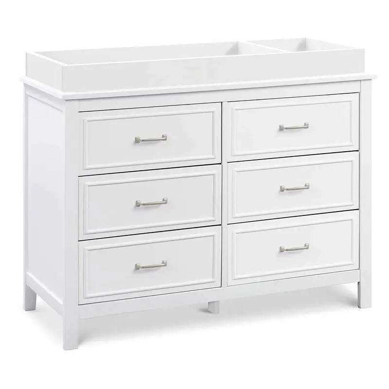 DaVinci Charlie 6-Drawer Double Dresser, White  Durable Pinewood, Versatile Design, Safety Features