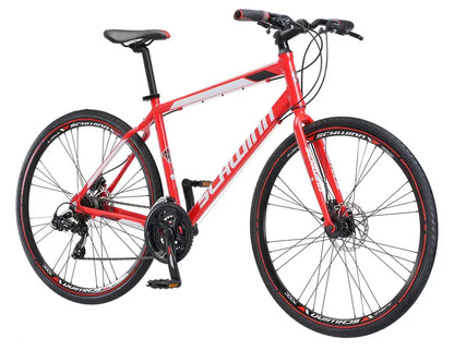 Schwinn Kempo Hybrid Bike  Men¡¯s 21-Speed, 700c Wheels, Lightweight Aluminum Frame, Sporty Red Finish