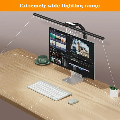 Clamp-Mount Dual-Head LED Desk Lamp  24W, 5 Brightness + 5 Color Modes, Articulating Arm