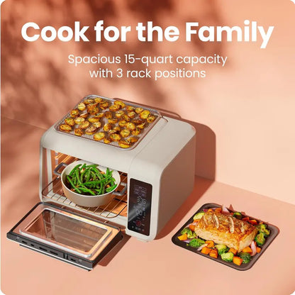 Chefman 15-Quart Air Fryer Toaster Oven Combo  Countertop Oven for Quick, Healthy, and Versatile Meal Prep