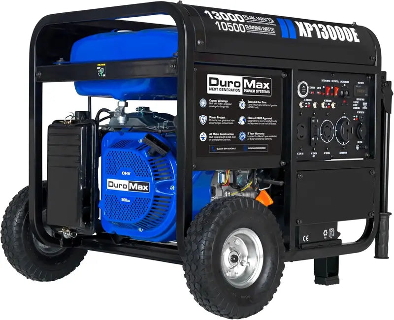 DuroMax XP13000EH Dual-Fuel Portable Generator  13,000W Electric Start for Gas or Propane