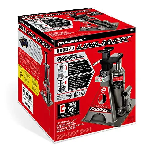 Powerbuilt 3-Ton All-in-One Bottle Jack with Integrated Jack Stands  6000 lb Total Load Capacity