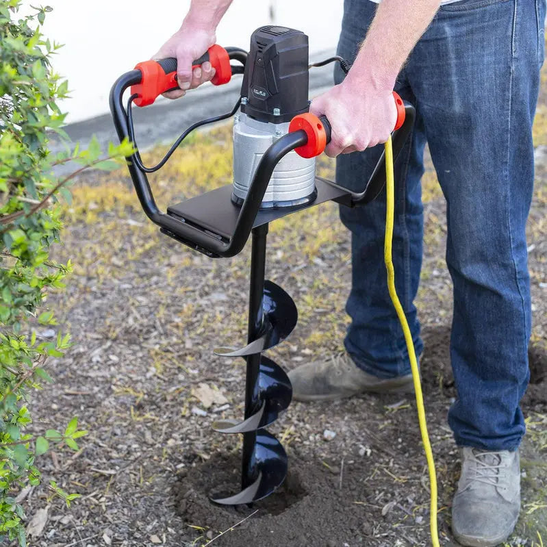 XtremepowerUS 1500W Electric Post Hole Digger  6-Inch Auger Bit, Anti-Vibration Grip & Safety Lock for Fencing & Landscaping