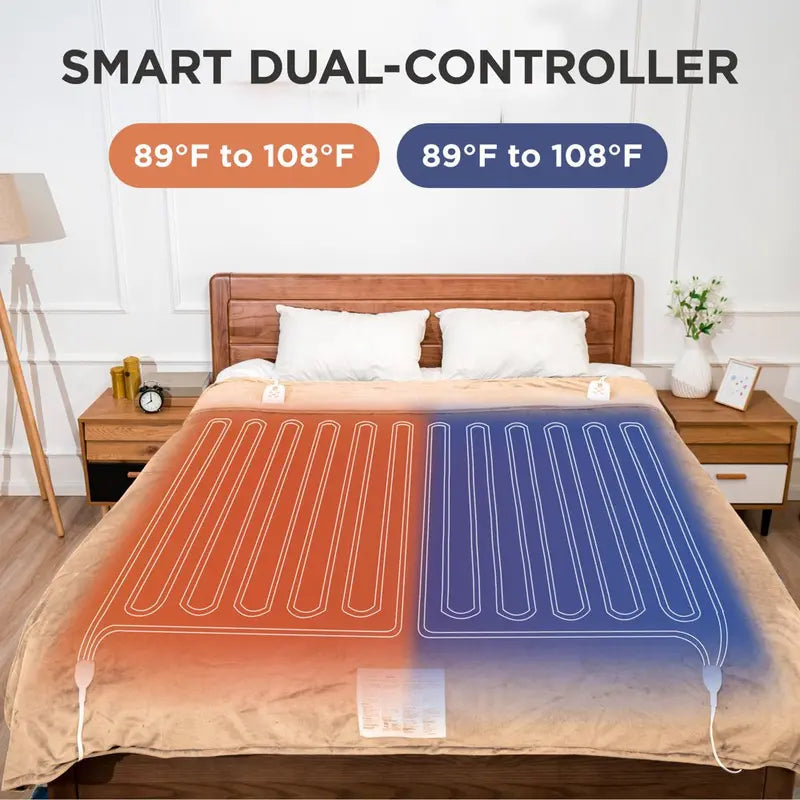 Royalcraft Electric Blanket King Size with Dual Control, 10 Heating Levels