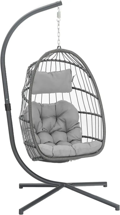 Yechen Indoor-Outdoor Egg Chair — Lightweight Wicker Hanging Swing for Living Spaces or Decks