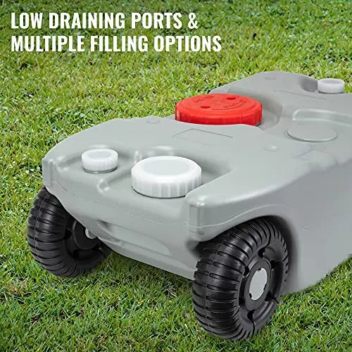 Hike Crew RV 10.6 Gallon Waste Holding Tank | Portable Odorless Black   Grey Water Tote for Camper with Rotating Drain Spout