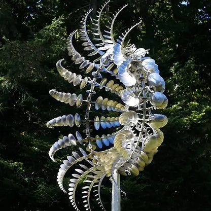 Enchanted Metal Windmill  Distinctive Spinning Garden Sculpture