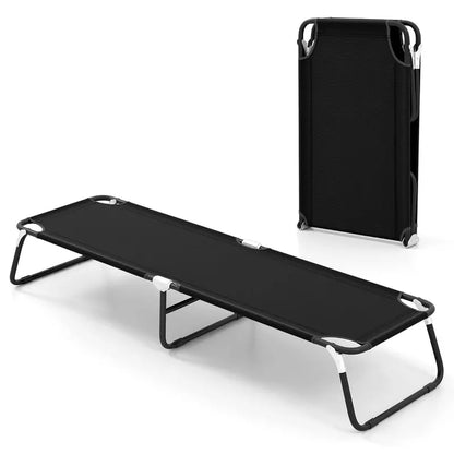 Heavy-Duty Foldable Camping Cot with Non-Slip Feet for Adults & Kids