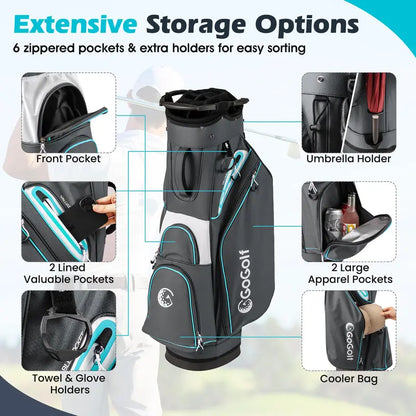14-Way Divider Portable Golf Bag  Lightweight Carry Solution for Men and Women