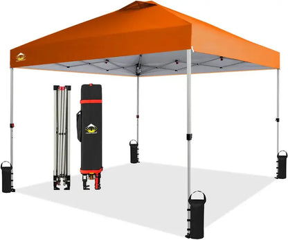 10×10 One-Click Pop-Up Awning  Silver-Coated Sunshade Canopy for Beach, Picnic & Outdoor Events