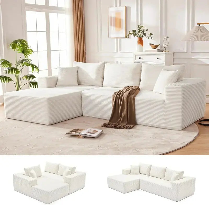 110-Inch Boneless Cloud Sofa: Ultra-Modular Living Room Lounge with Deep, Supportive Seating