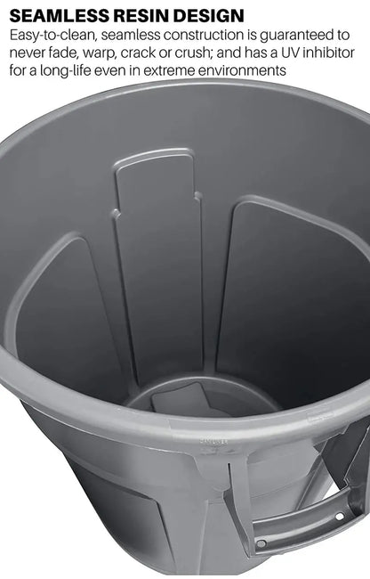Yellow Heavy-Duty Trash Can Set  Pack of Six 32-Gallon Commercial-Grade Garbage Containers