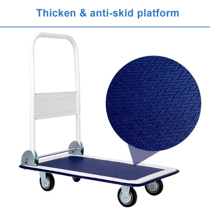Heavy-Duty Folding Platform Cart  330-LB Capacity Rolling Flatbed Utility Carrier