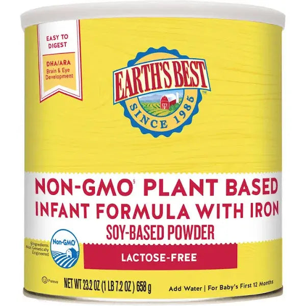 Earth’s Best Soy-Based, Lactose-Free Infant Formula with Iron, 21 oz (Birth to 12 Months)