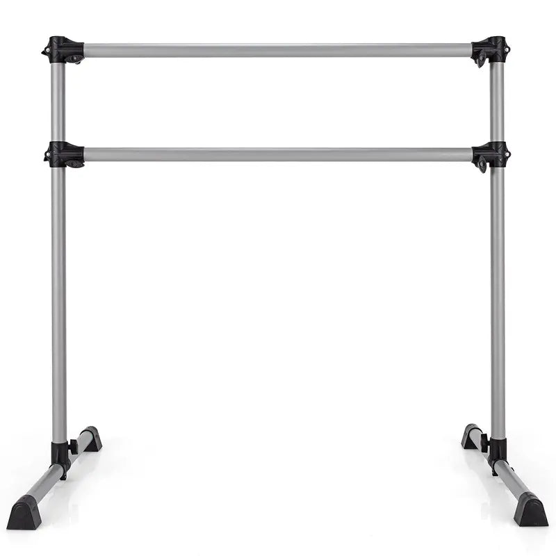 Adjustable Freestanding Double Ballet Barre with Height Range from 7 to 46 Inches