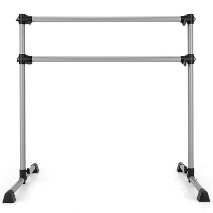 Adjustable Freestanding Double Ballet Barre with Height Range from 7 to 46 Inches
