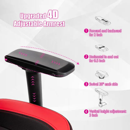 Ergonomic Gaming Chair  360° Swivel, 4D Armrests, Adjustable Recline, and Tension Control