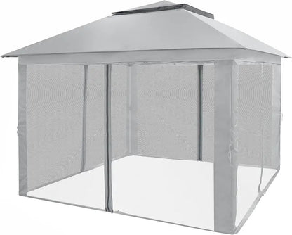 CROWN SHADES 13’×13′ Pop-Up Gazebo  Instant-Setup Outdoor Canopy with Wheeled STO-N-Go Carry Bag, White Portable Shade Structure