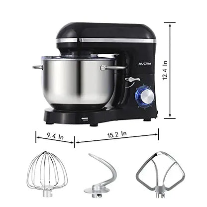 Aucma Electric Stand Mixer  6.5 QT Capacity, 6-Speed Control, Tilt-Head Design for Home Baking
