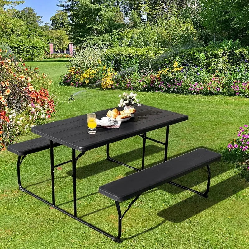 Collapsible Picnic Table with Integrated Benches