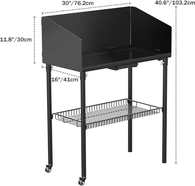 Collapsible Outdoor Cooking Table with Windscreen & Storage  Perfect for Dutch Ovens, BBQ, Picnic, RV & Camping