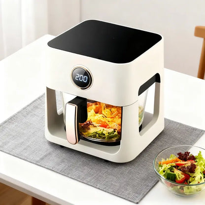 5L White Touchscreen Air Fryer  Compact Smart Cooking Solution