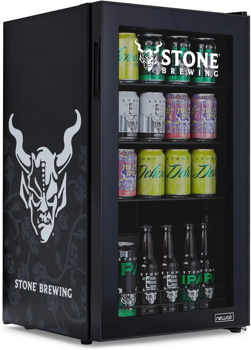 EUHOMY Beverage Refrigerator  Freestanding 126-Can Cooler with Right-Swing Glass Door