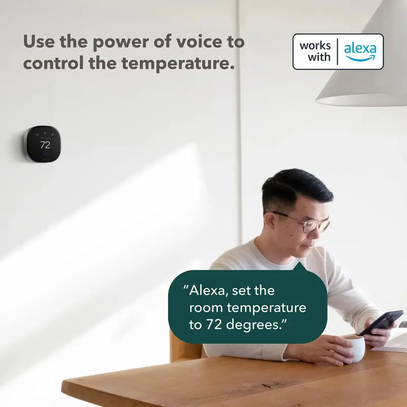 ecobee Smart Thermostat Premium with Smart Sensor & Air Quality Monitor, ENERGY STAR Certified, Voice Control