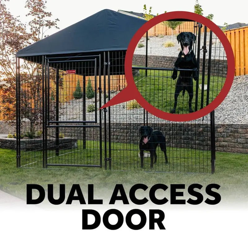 Lucky Dog STAY Series Presidential (Coverage Area  0.0023 -Acres ) In-Ground Kennel (10 ft. x 10 ft. x 6 in. H) Steel Grey KPRM10-UR0310
