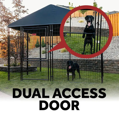 Lucky Dog STAY Series Presidential (Coverage Area  0.0023 -Acres ) In-Ground Kennel (10 ft. x 10 ft. x 6 in. H) Steel Grey KPRM10-UR0310