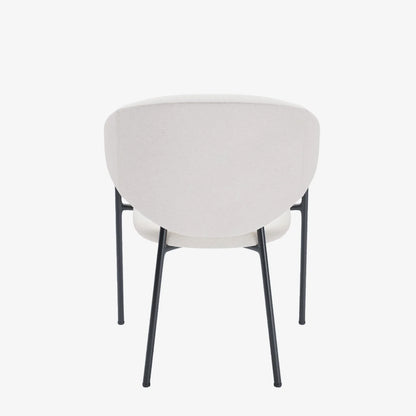 Lot de 2 chaises avec accoudoir design en velours blanc cr me Jeanne
