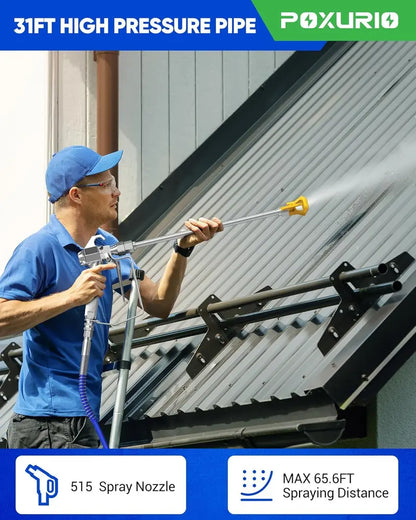 POXURIO 1200W Airless Paint Sprayer  High-Pressure (3300 PSI) Electric Coating System for Smooth, Professional Finishes