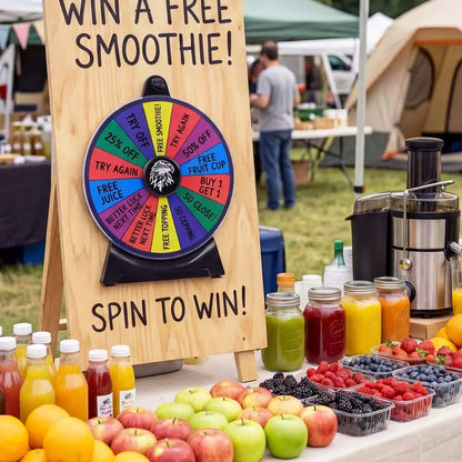 12-Inch Spinning Prize Wheel with Chalkboard Marker, Eraser, and Replacement Pointer