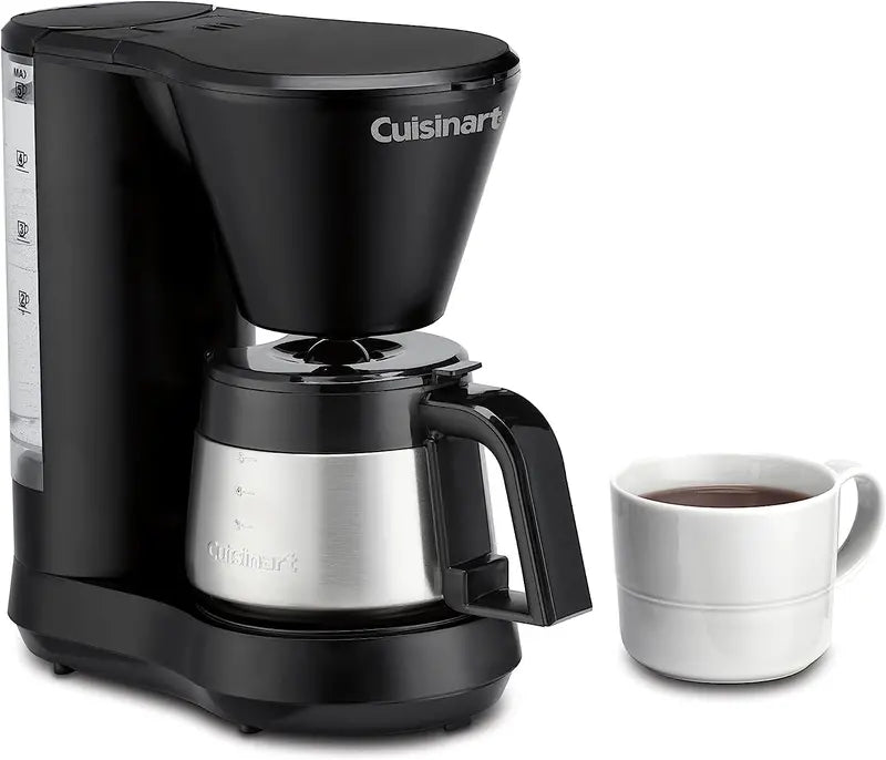 Cuisinart 5-Cup Compact Coffeemaker  Stainless Steel Carafe, Brew-Pause Function, Space-Saving Design