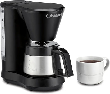 Cuisinart 5-Cup Compact Coffeemaker  Stainless Steel Carafe, Brew-Pause Function, Space-Saving Design