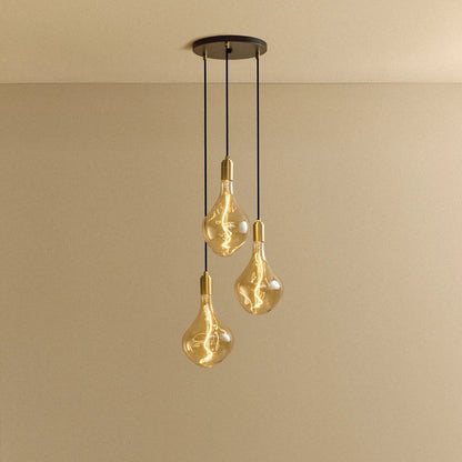 Triple Pendant in Brass + Voronoi II