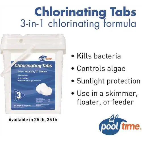 Pool Time Chlorinating Tablets  35 lb Bulk Pack for Swimming Pools