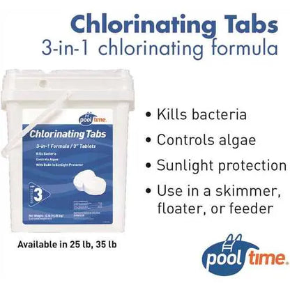 Pool Time Chlorinating Tablets  35 lb Bulk Pack for Swimming Pools